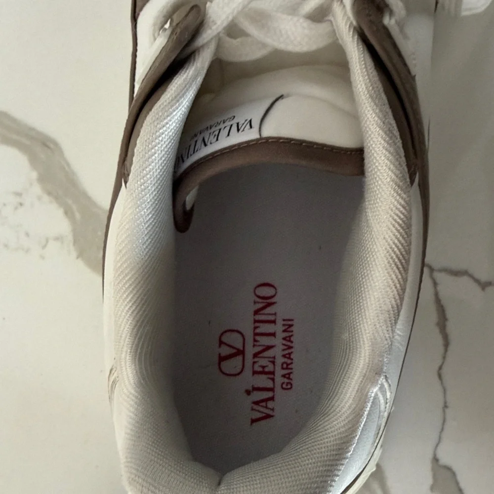 Valentino Garavani Cream and Brown/Green Casual Sneakers Size 10 - Picture 9 of 9